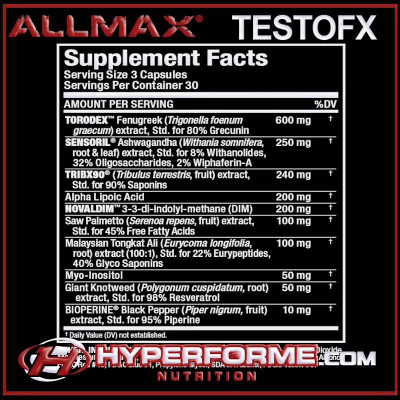 Allmax TestoFX - 90 caps - Hyperforme Staging