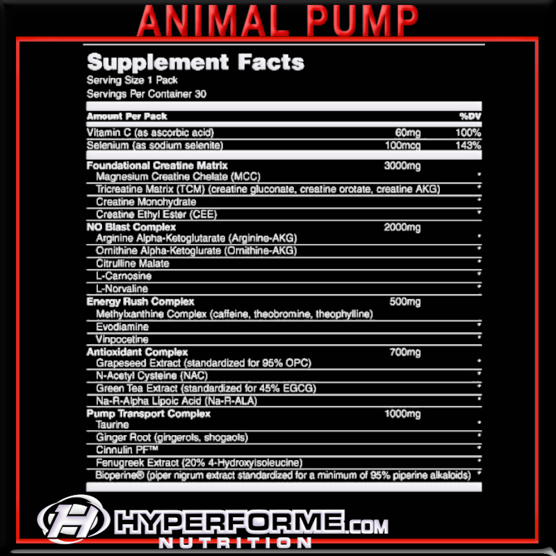 Animal Pump 30 packs - Hyperforme Staging