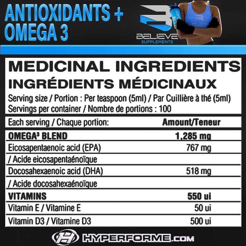 Believe Antioxidants + Omega 3 - 500ml - Hyperforme Staging