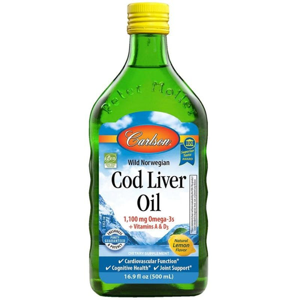 Carlson Cod Liver Oil Liquid Lemon - 500ml - Hyperforme Staging