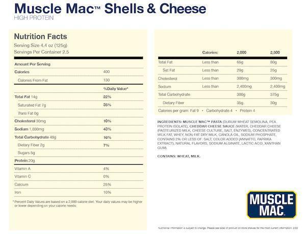 Muscle Mac Shells & Cheese 312g - 1 Box - Hyperforme Staging