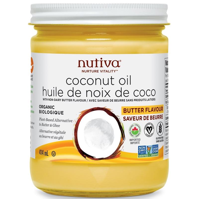 Nutiva Organic coconut Oil with Butter Flavor - 414ml - Hyperforme Staging