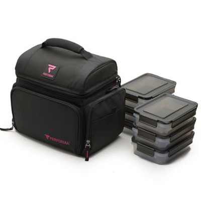 Performa All in One 6 Meal Prep Bag - Pink / Black - Hyperforme Staging