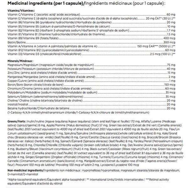 Raw Nutritional Multi + greens - 180 Caps - Hyperforme Staging