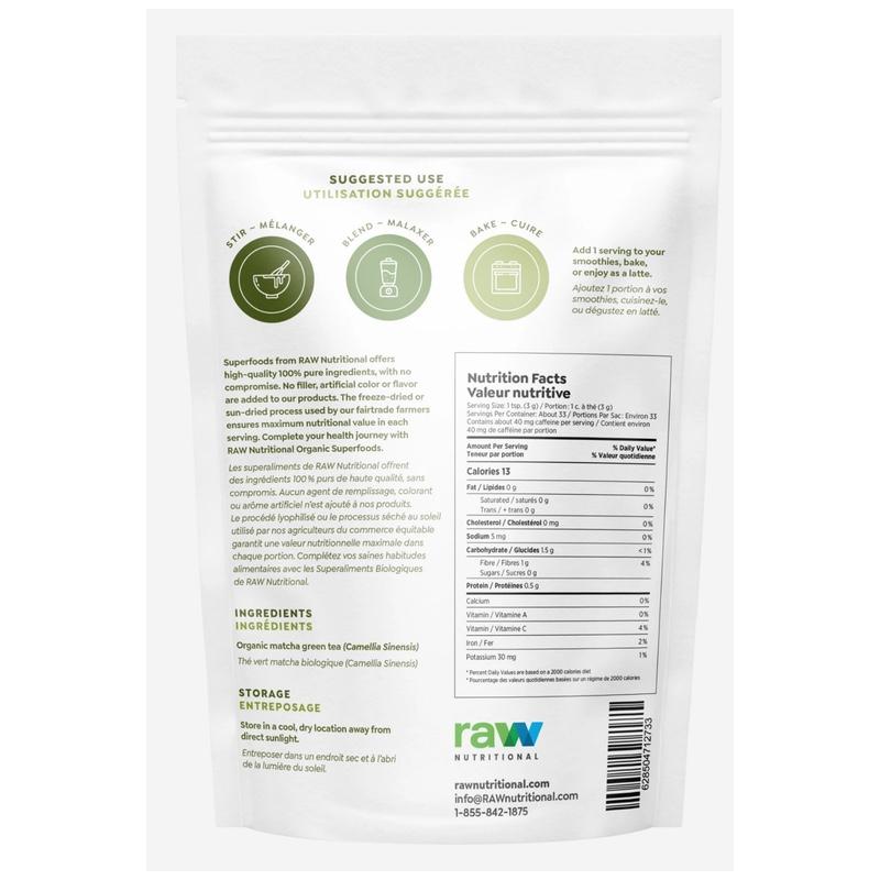 Raw Nutritional Pure Organic Matcha tea - 150g - Hyperforme Staging